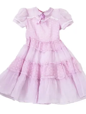 30s/40s Girls Party Dress in Lavender Organdy - 12/tween