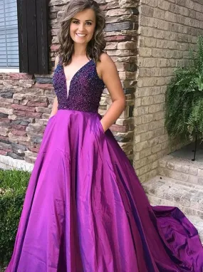 Affordable Prom Dress with Pockets, Evening Dress ,Winter Formal Dress, Pageant Dance Dresses, Graduation School Party Gown, PC0295