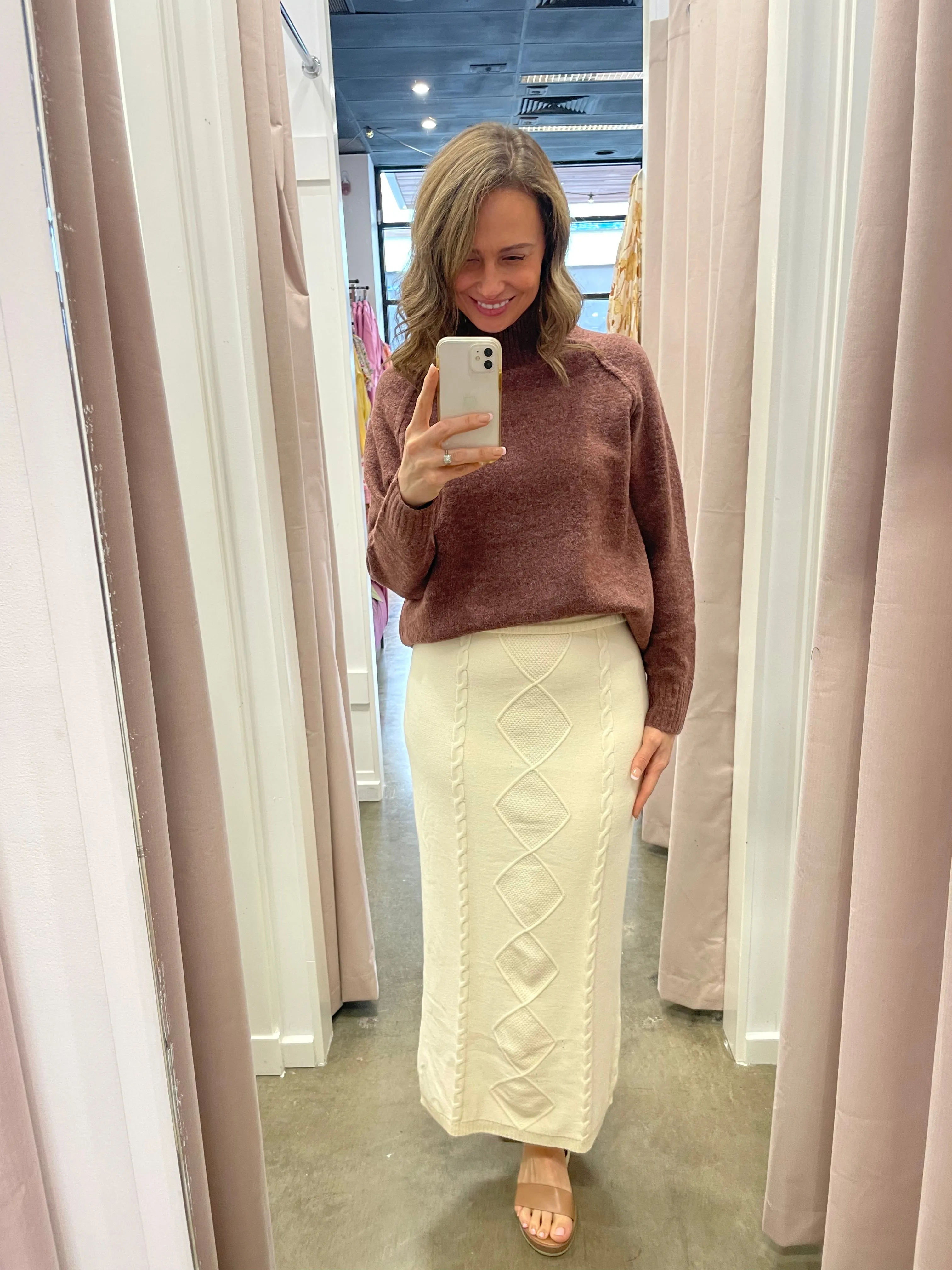 Aggie Knit Skirt (Butter Cream)