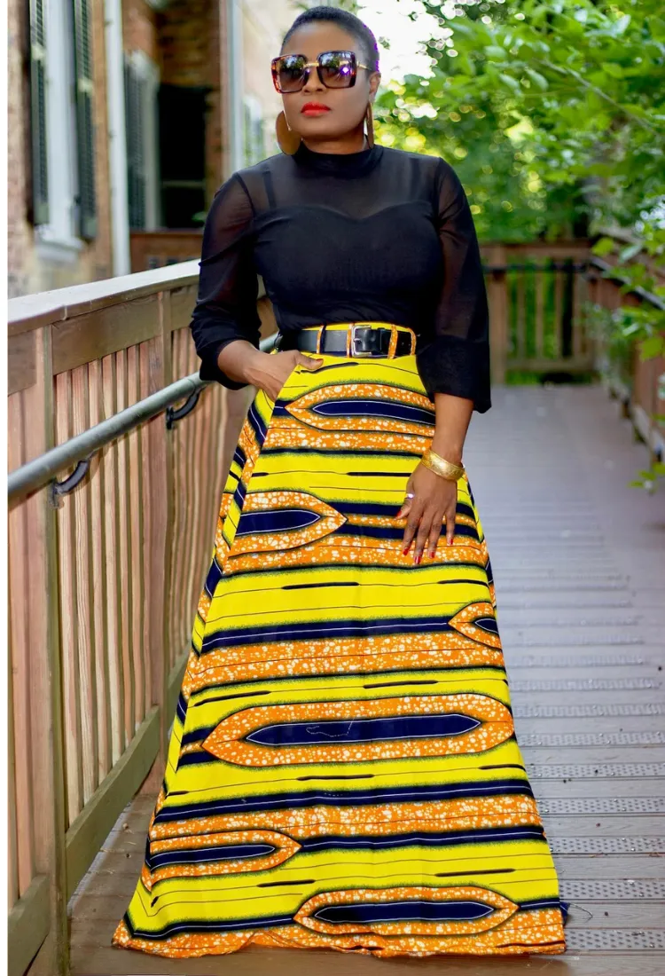 Ankara Maxi High waist  | Front pockets