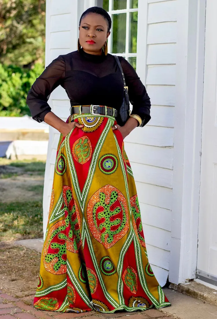 Ankara Maxi High waist  | Front pockets