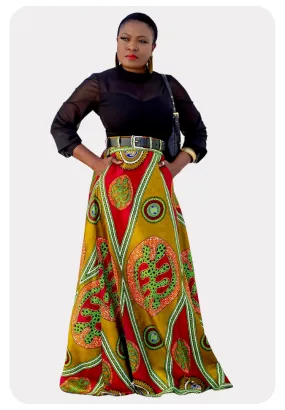 Ankara Maxi High waist  | Front pockets