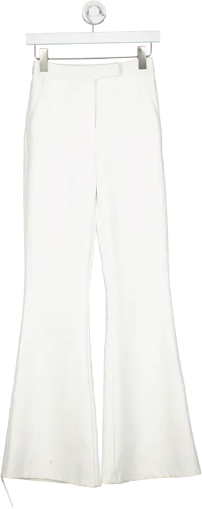 AsYou White High Waisted Flared Trousers UK 4