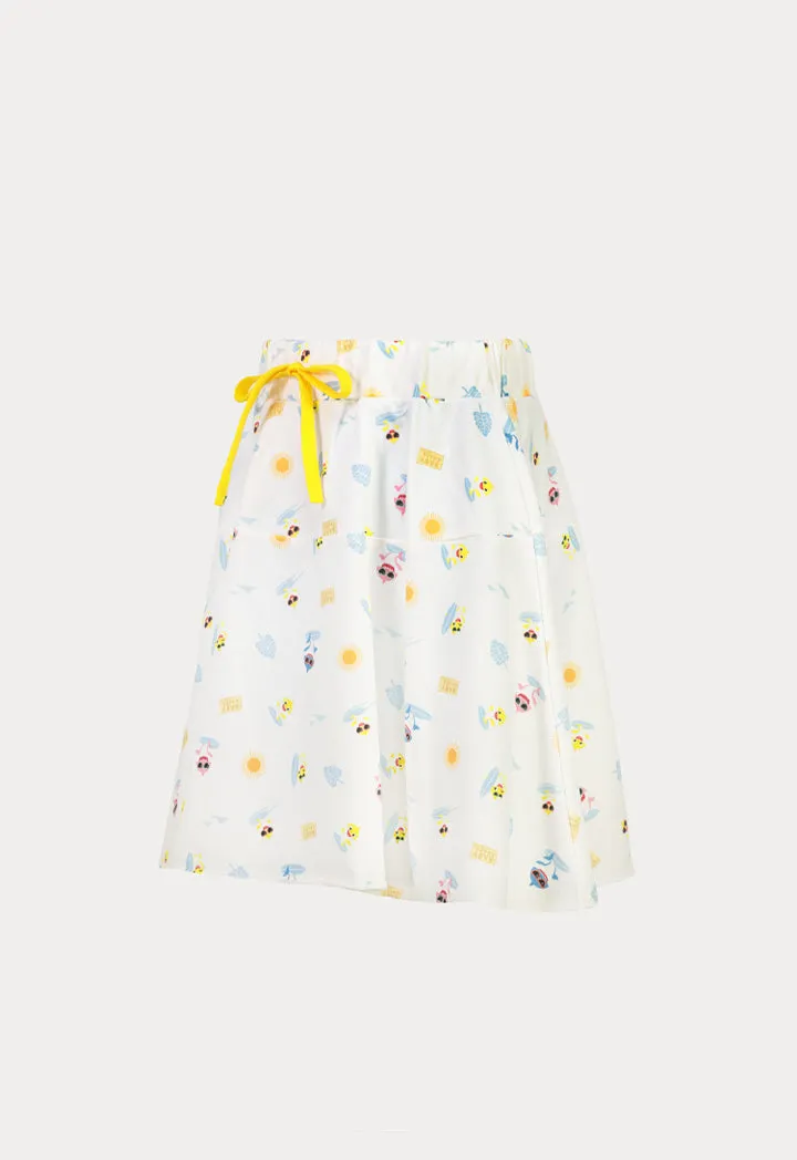 Baby Shark Drawstring Printed Skirt