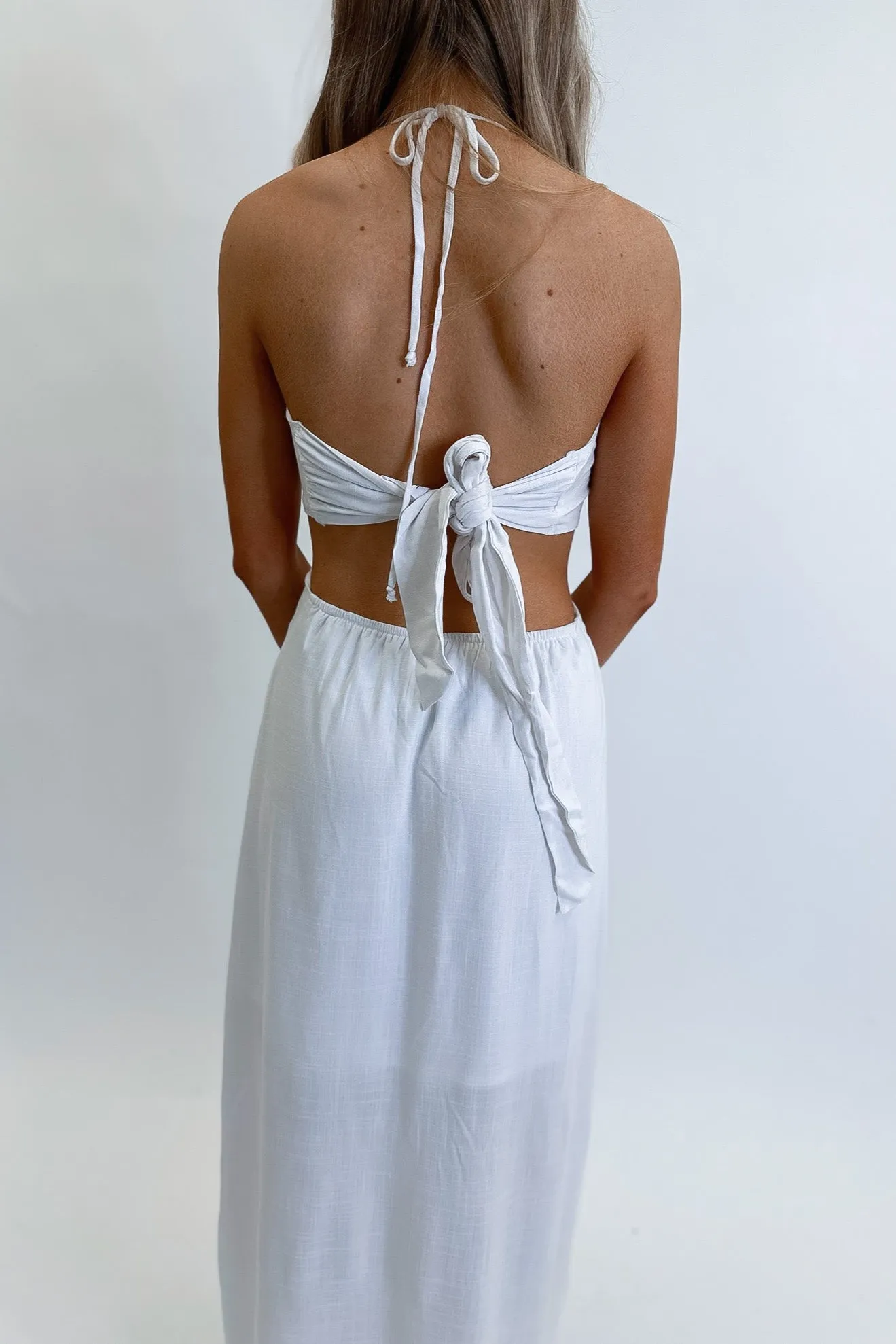 Bali Halter Maxi Dress White