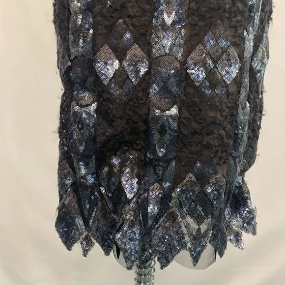 BCBGMaxAzria NWTgunmetal sequined print dress