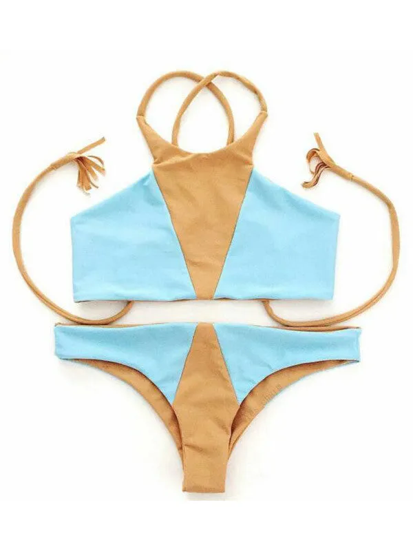 Beach Please High Neck Bikini Sets