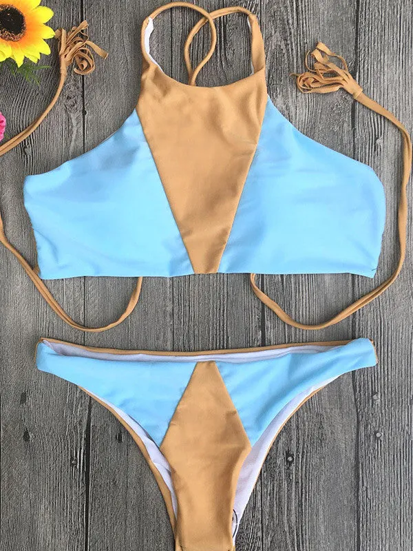 Beach Please High Neck Bikini Sets