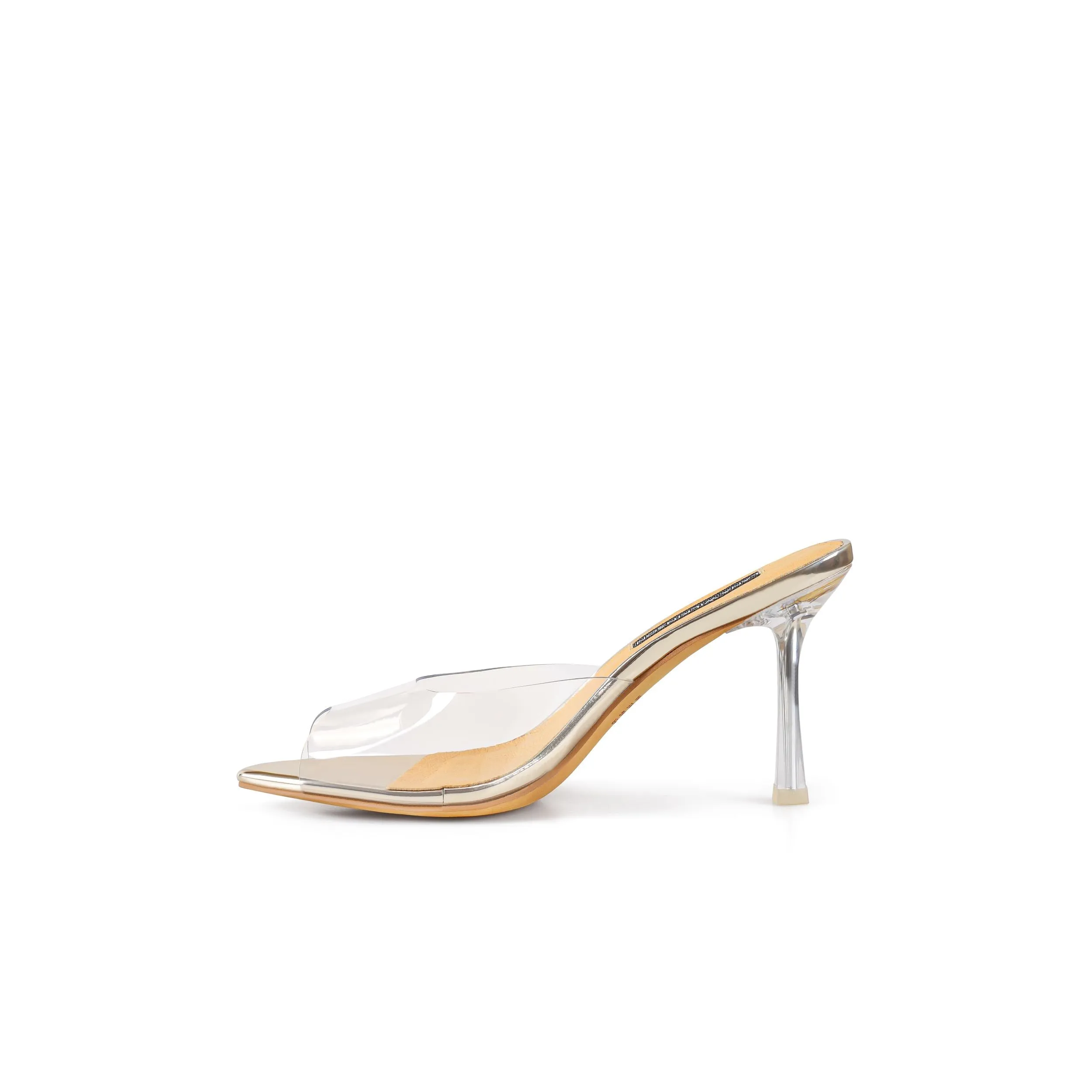 Beth Sandal Lucite & Gold Metallic