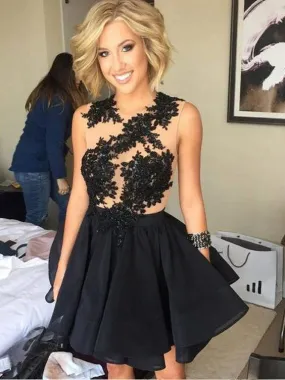 Black Homecoming Dress,Short Prom Dress, Evening Dress ,Winter Formal Dress, Pageant Dance Dresses, Graduation School Party Gown, PC0064