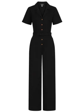 Black Siren Suit Vintage Style Jumpsuit