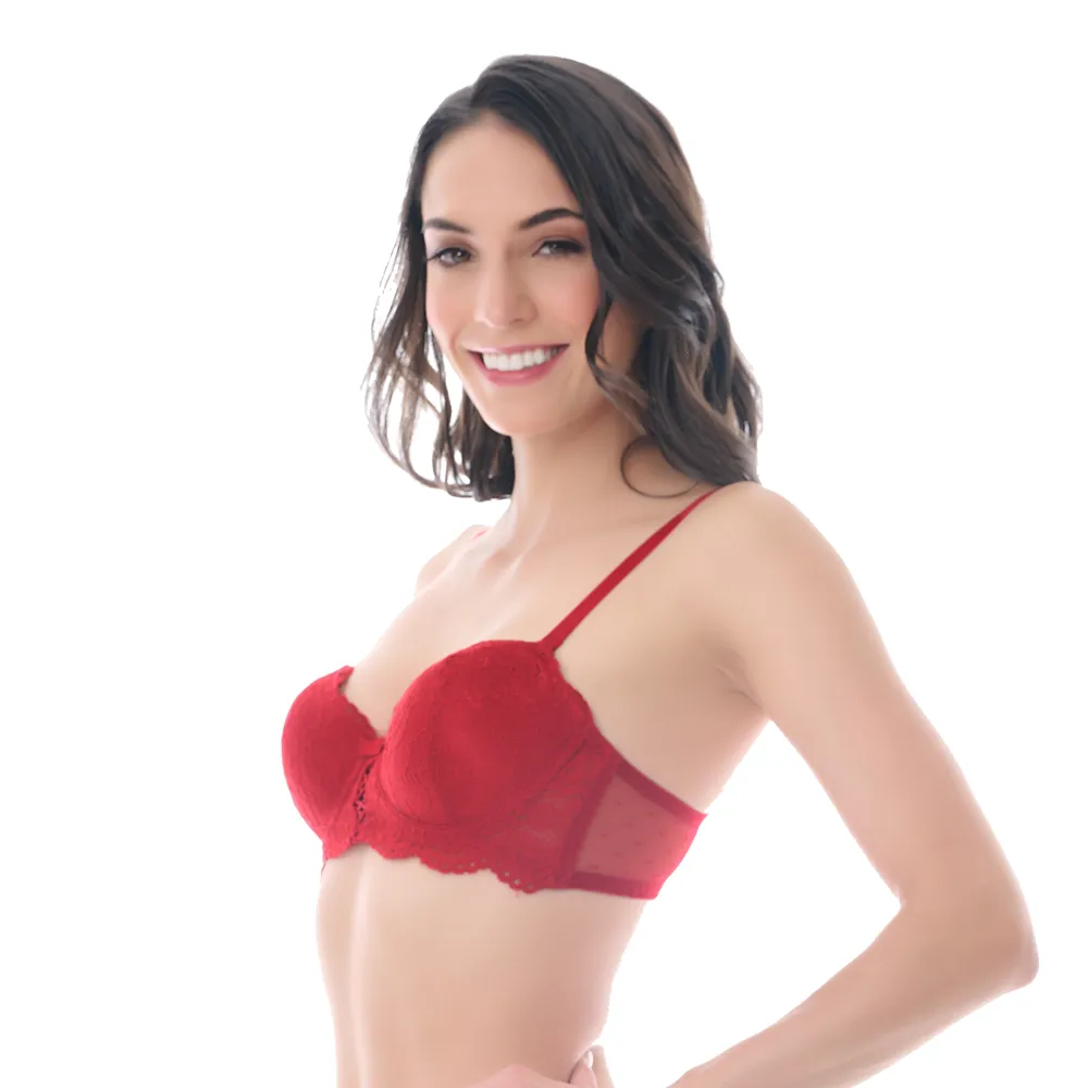 Brasier coordinable strapless con encaje   24422 Lady Carnival