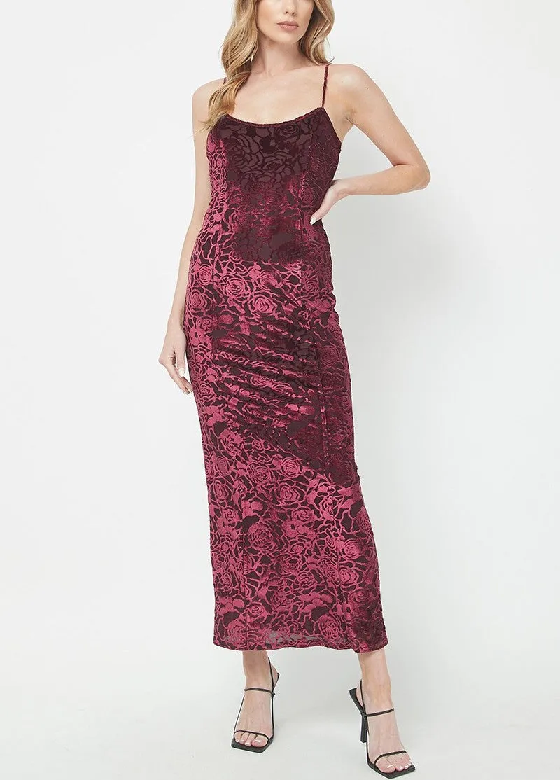 Burnout Velvet Maxi Dress