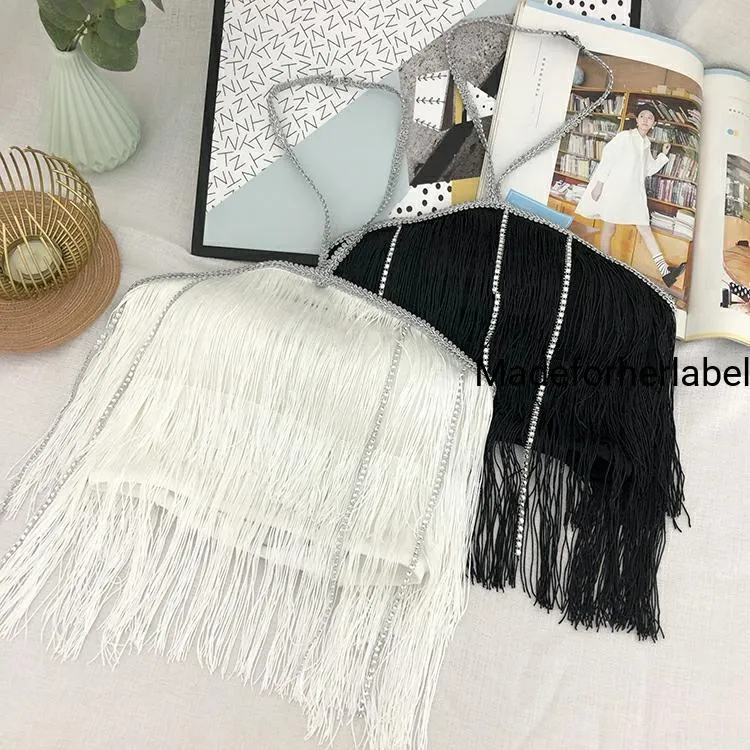 Celia Rhinestone Fringe Top