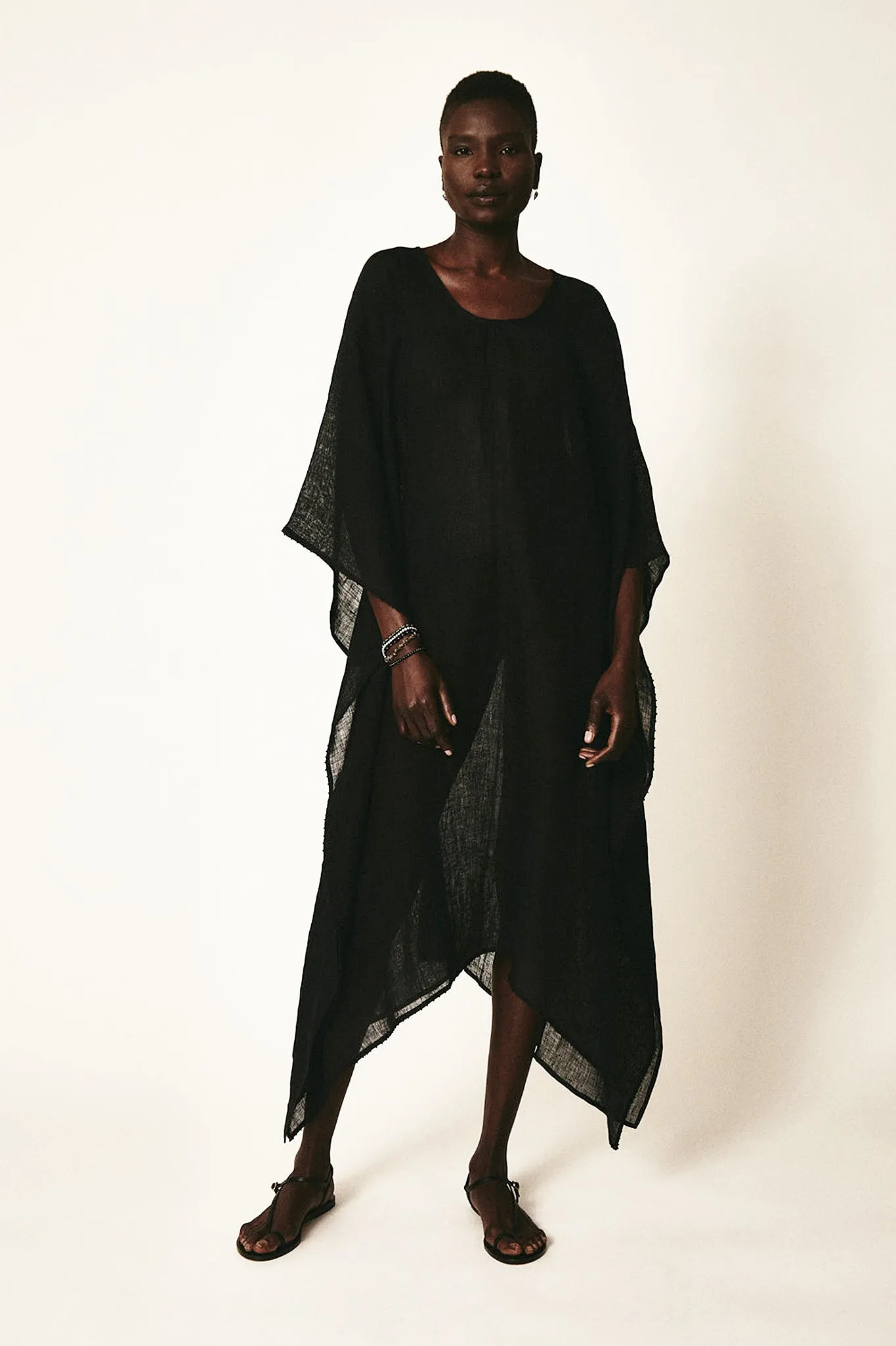 Chan Luu Calypso Linen Caftan in Black