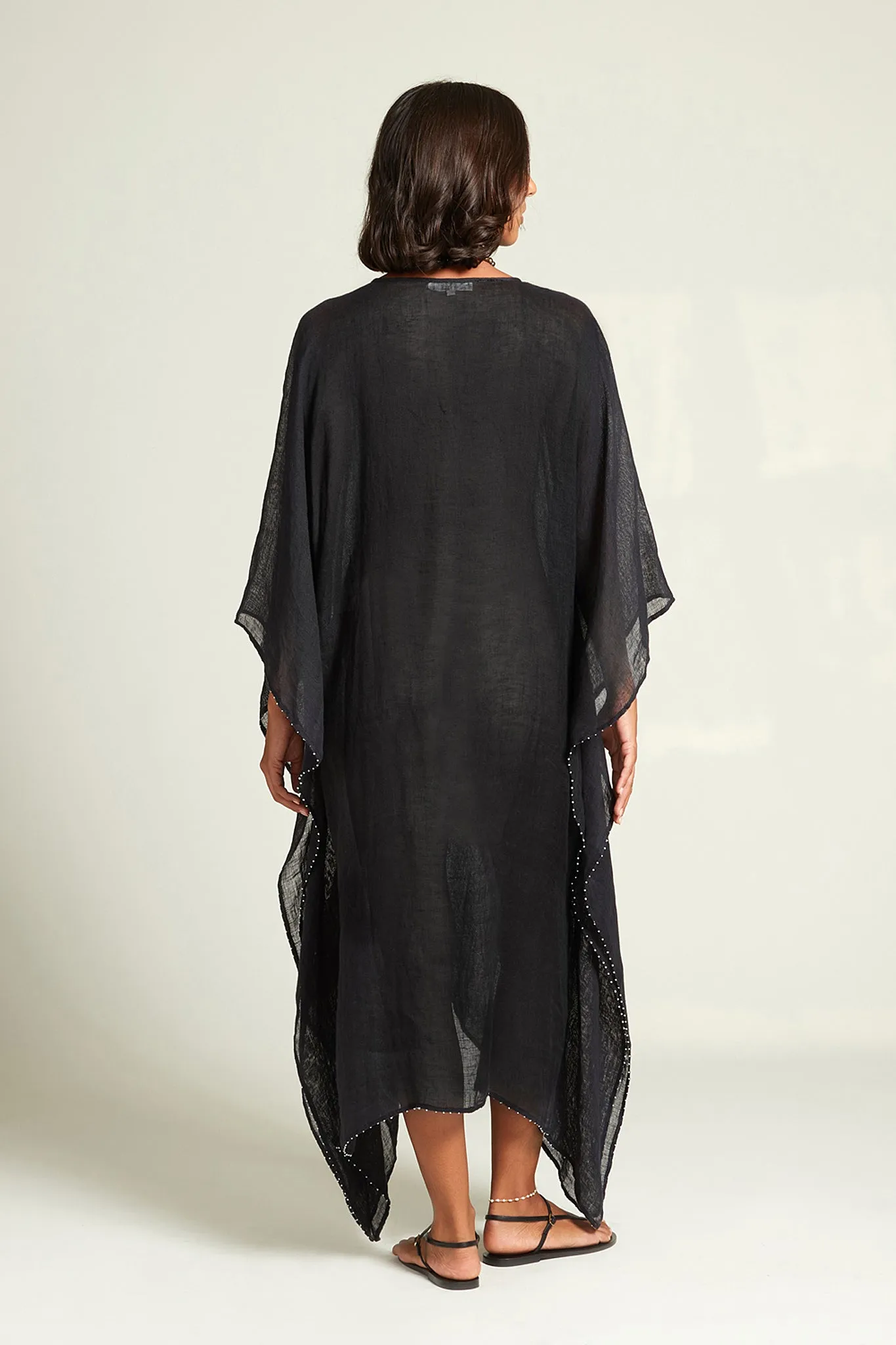 Chan Luu Calypso Linen Caftan in Black