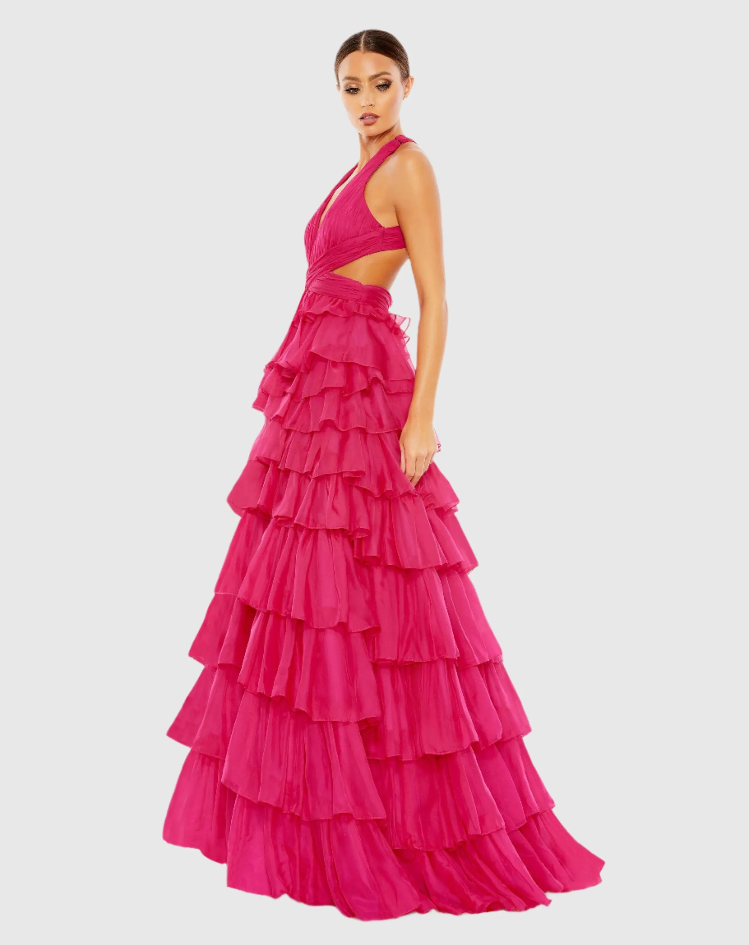 Chiffon Layered Cut Out Ballgown - FINAL SALE