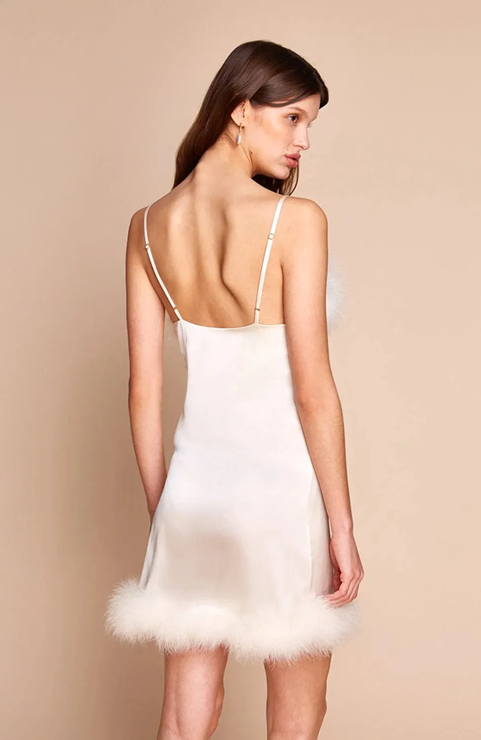 Coco Silk and Feather Slip Dress