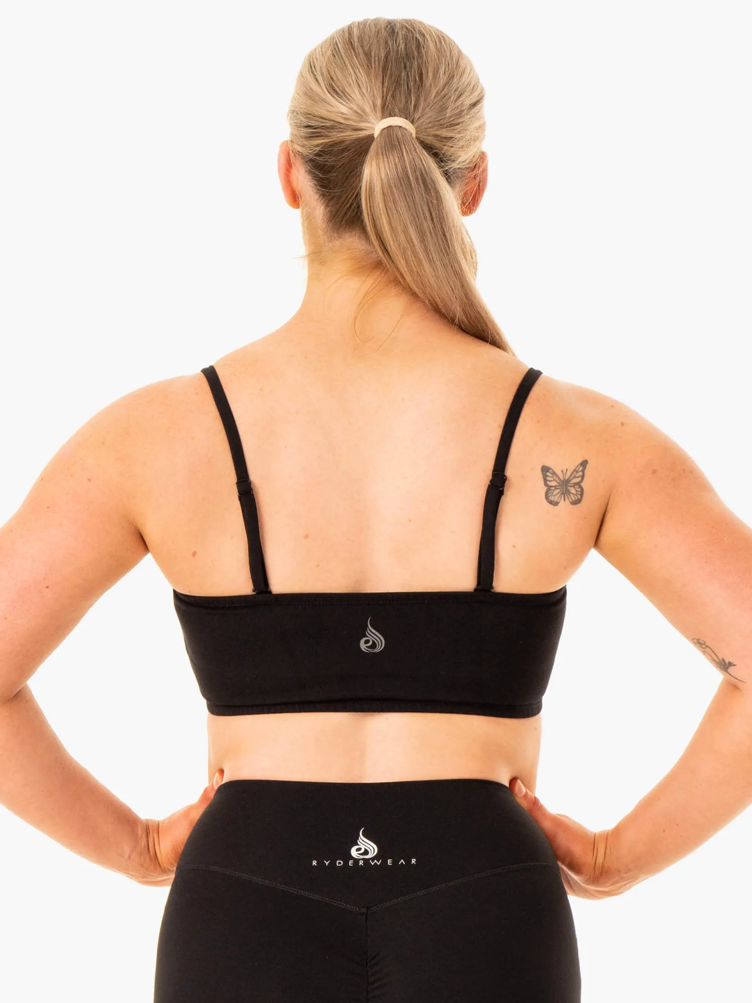 Convertible Bandeau Sports Bra - Black