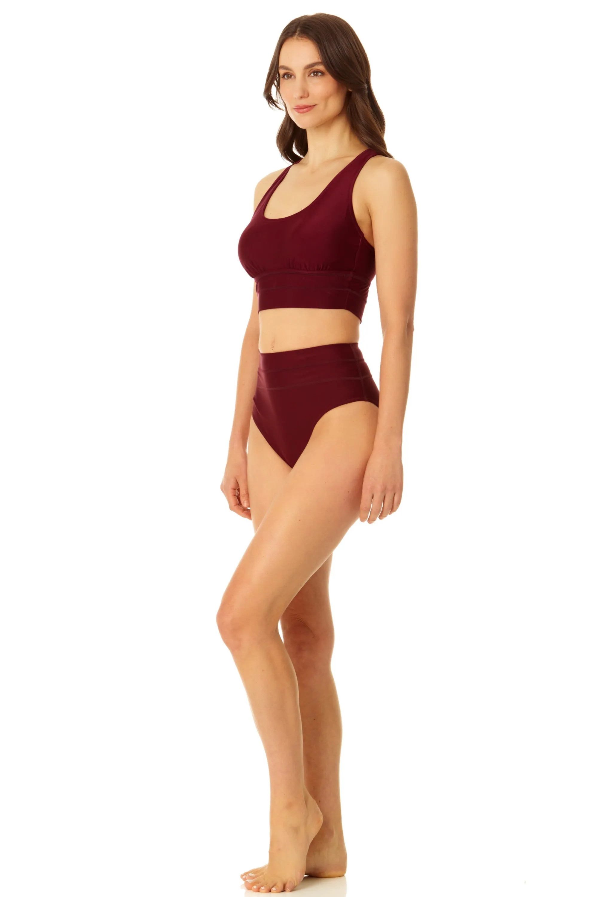 Coppersuit - Women's Banded Halter Longline Bra Swim Top