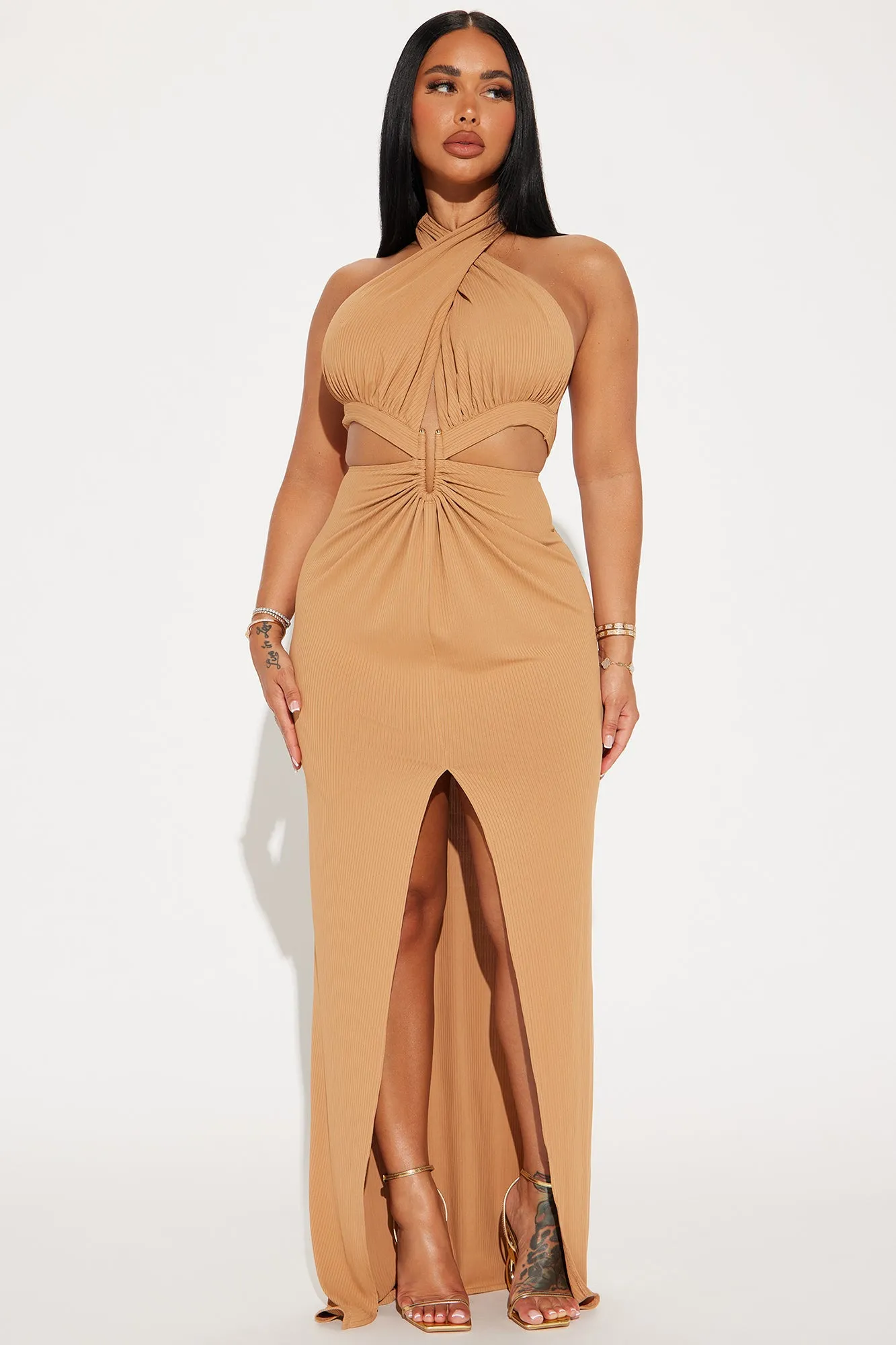 Cora Cut Out Maxi Dress - Mocha