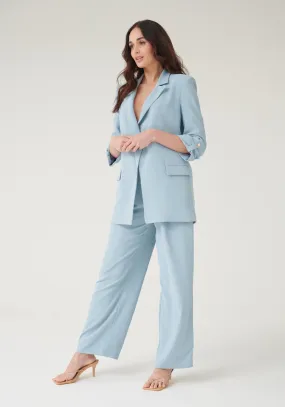 Courtney High Waisted Trousers in Light Blue - Outlet