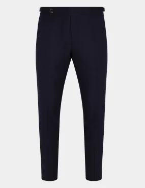 Dark Blue Wool Trousers Double Button