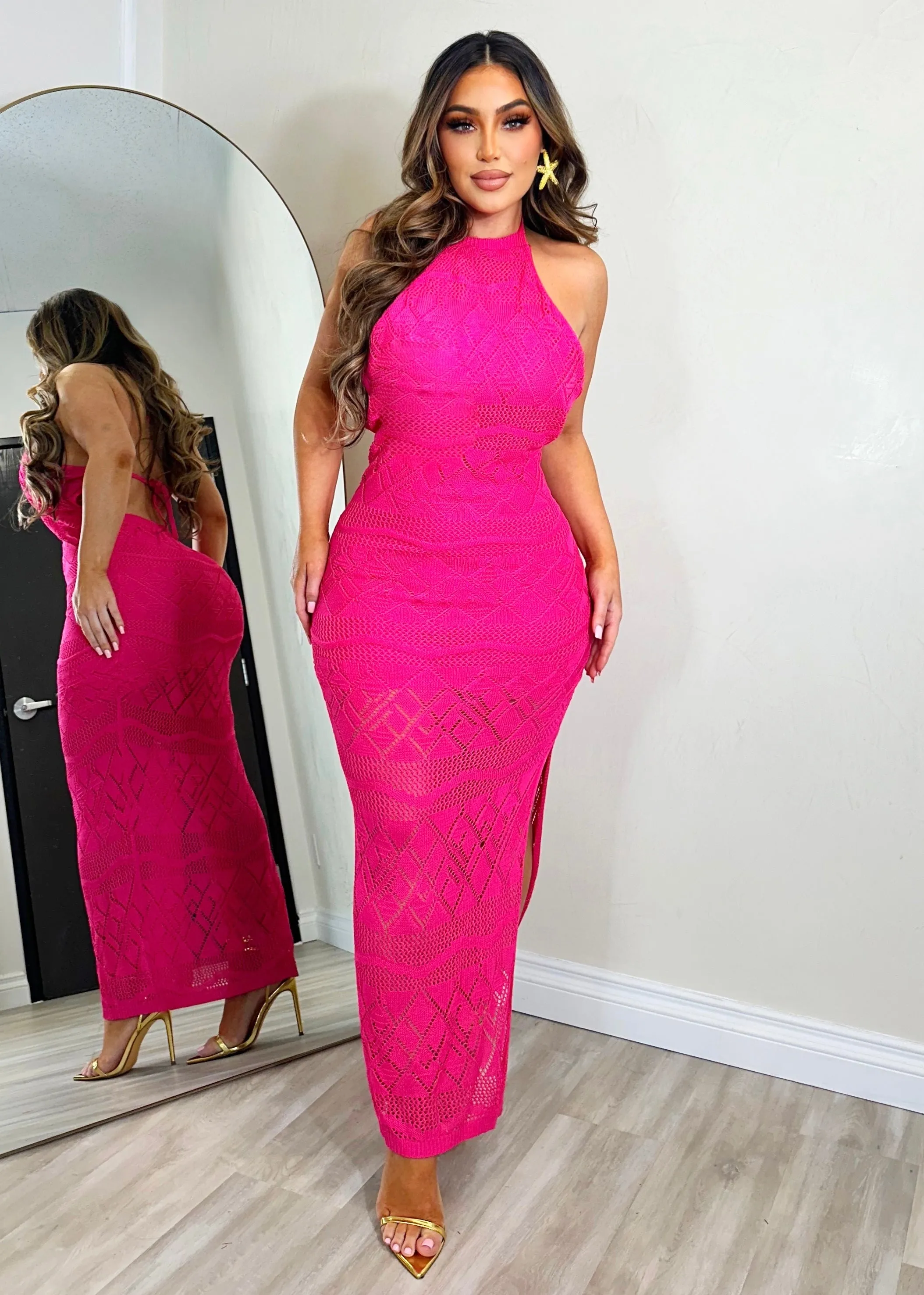 Dorian Dress Hot Pink