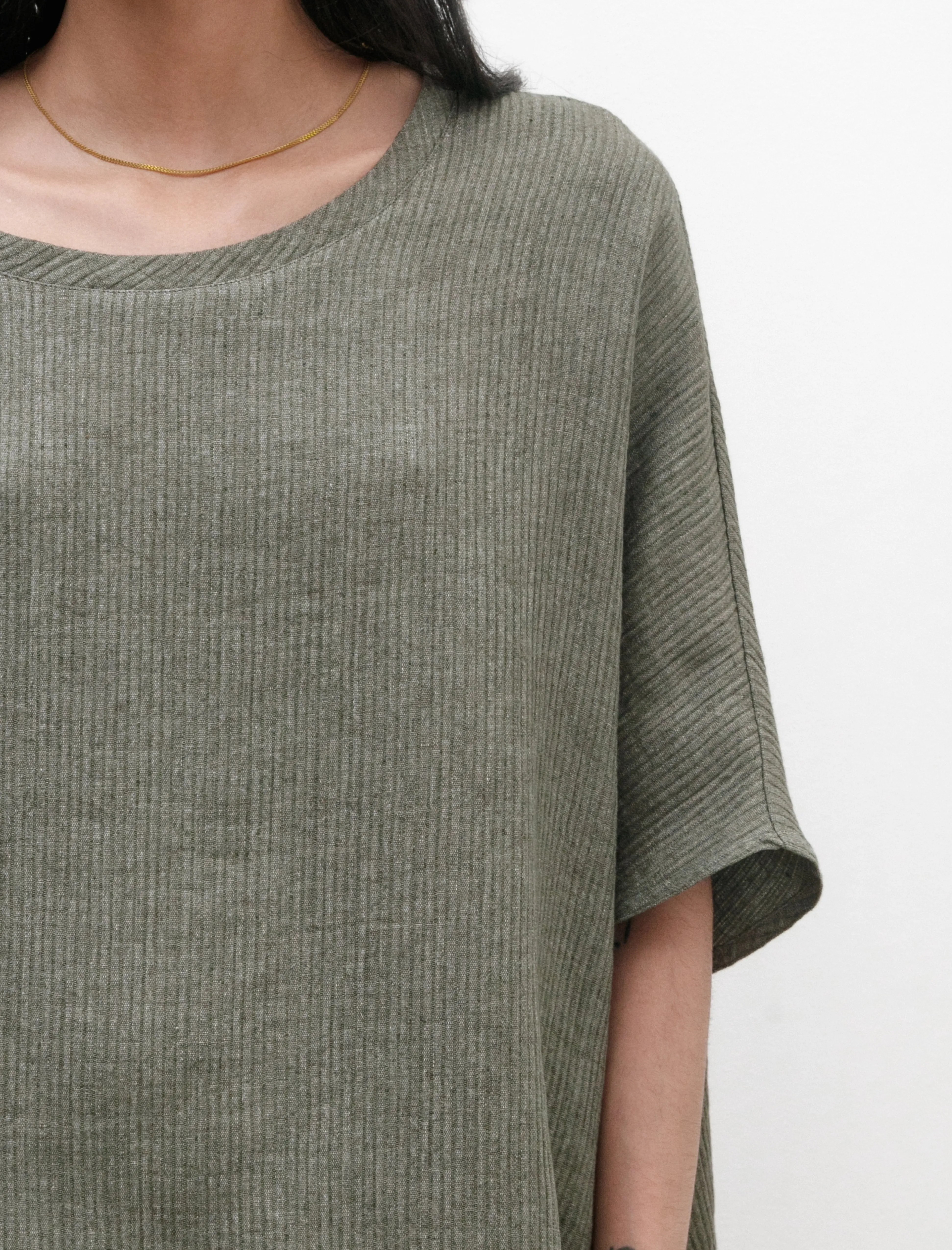 Easy T-Shirt Wave Linen Military Green