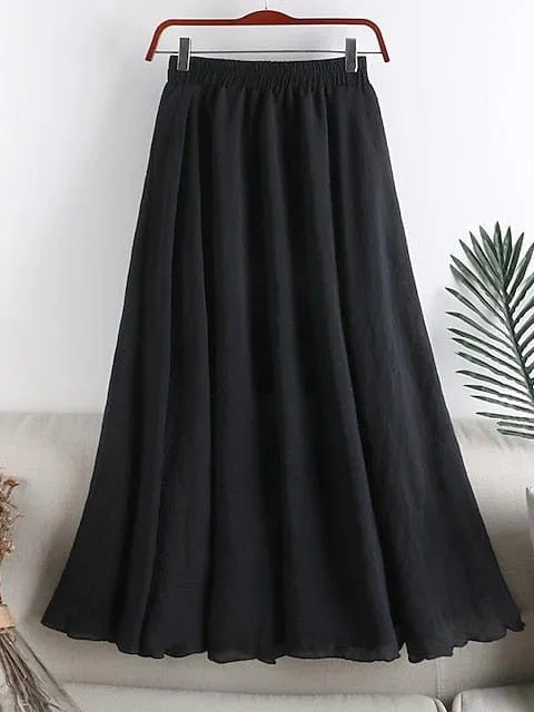 Effortless Elegance: Versatile Pleated Long Skirt