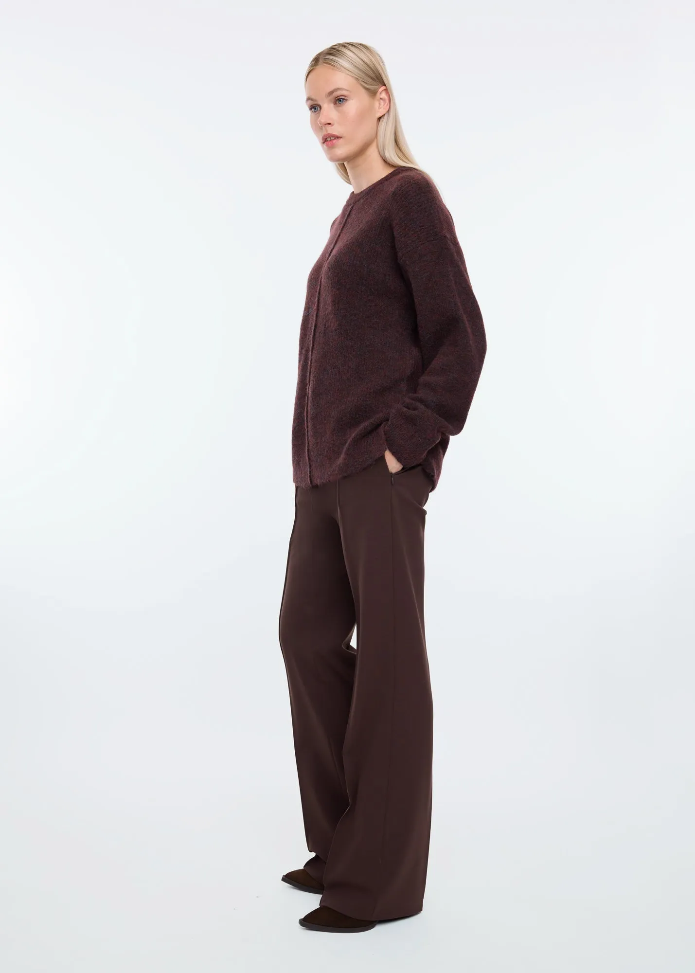 Flared punto trousers