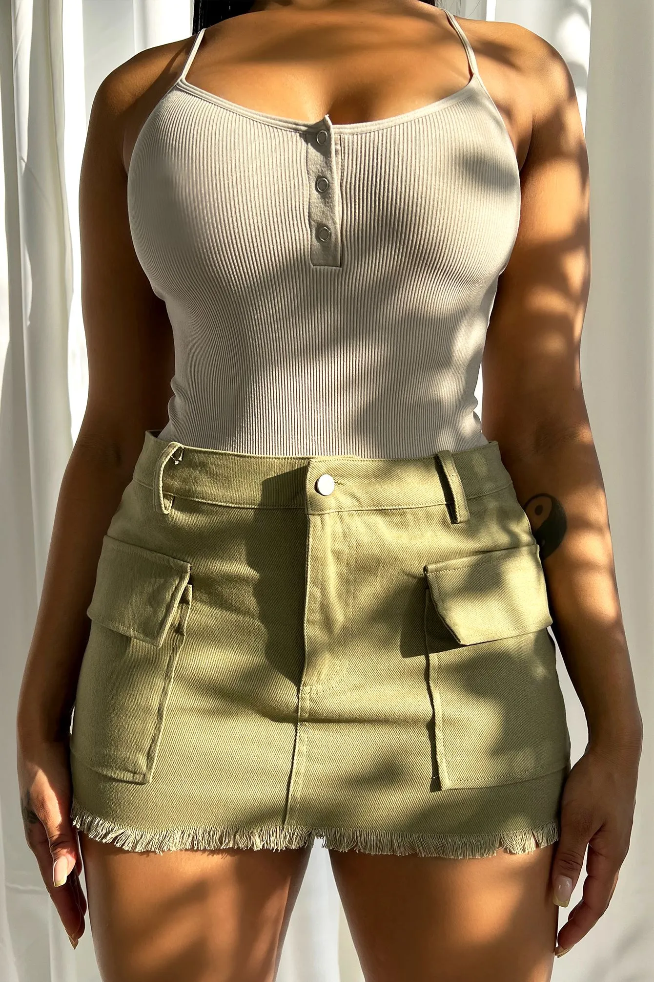 Gigi Mid Rise Cargo Skirt