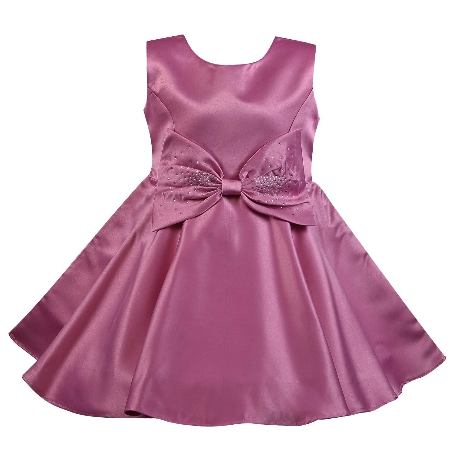 Girls A-line Sleeveless Satin dress