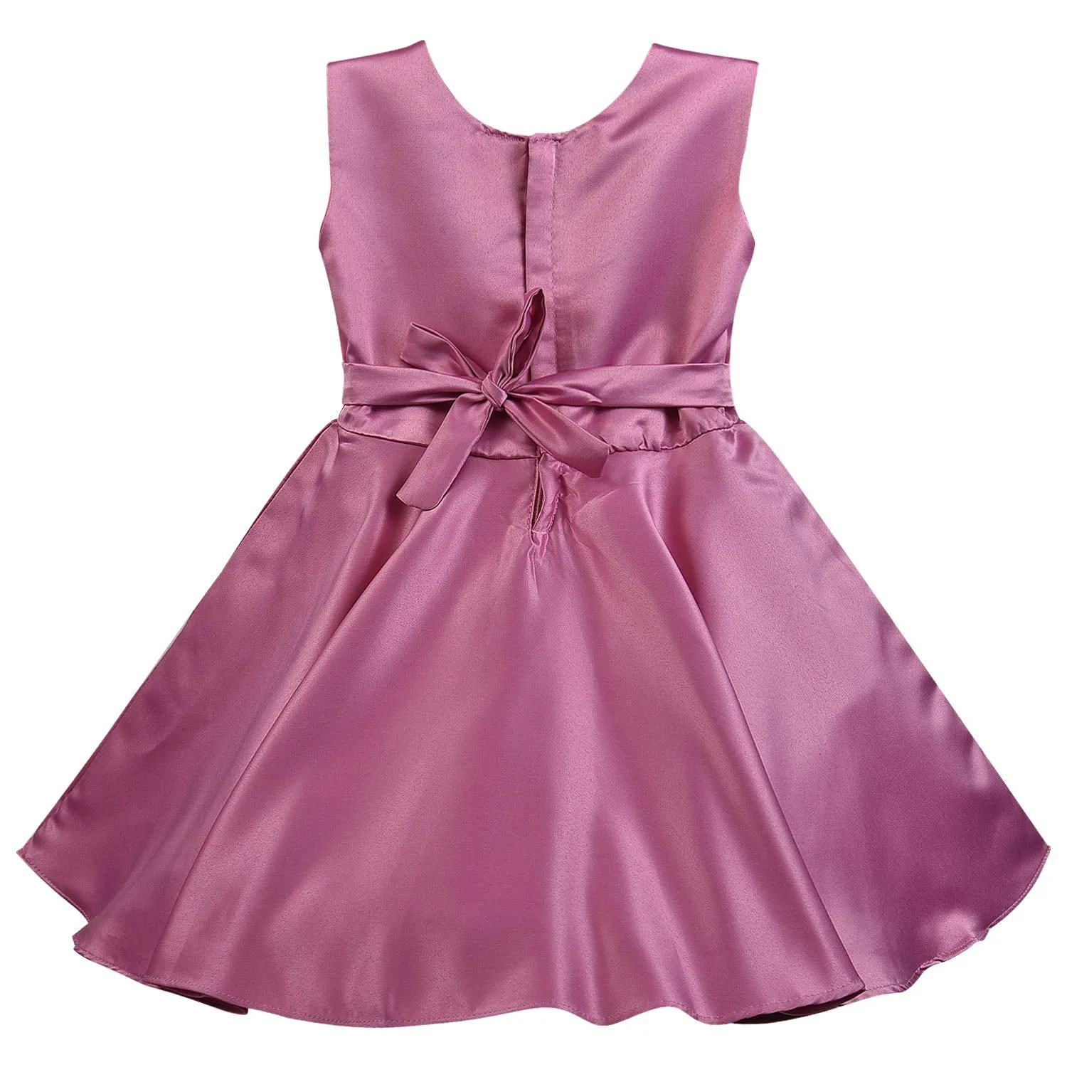 Girls A-line Sleeveless Satin dress