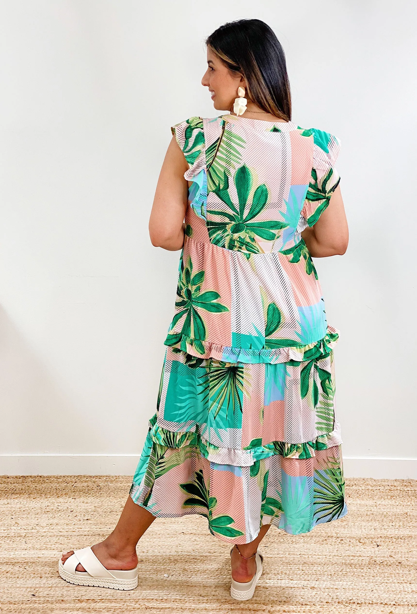 Greek Island Hopping Midi Dress