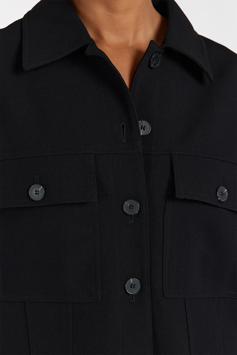 JIL BLACK TAILORED TRUCKER JACKET