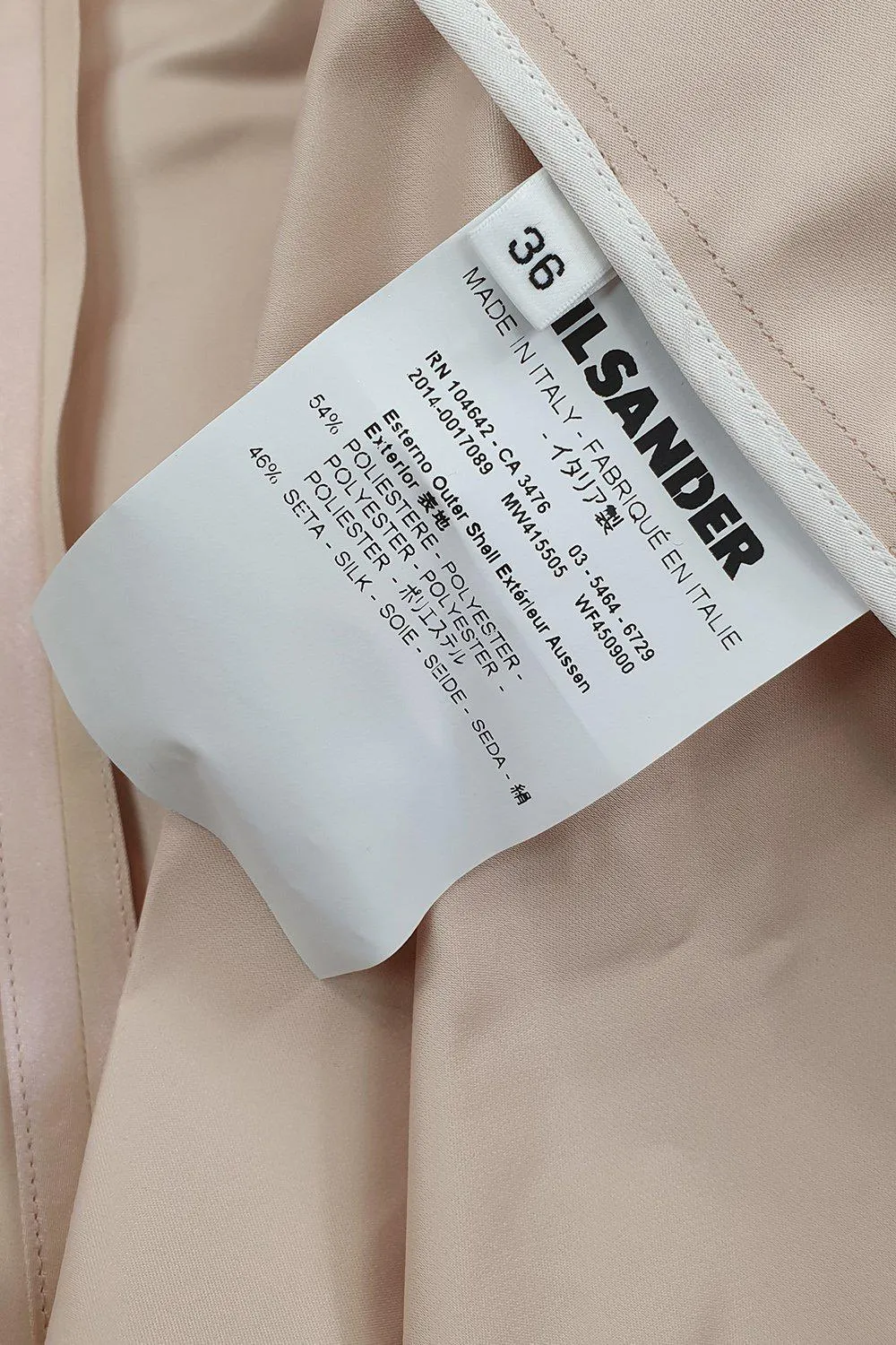 JIL SANDER Pale Pink Silk Mix Fit and Flare Dress (FR 36)