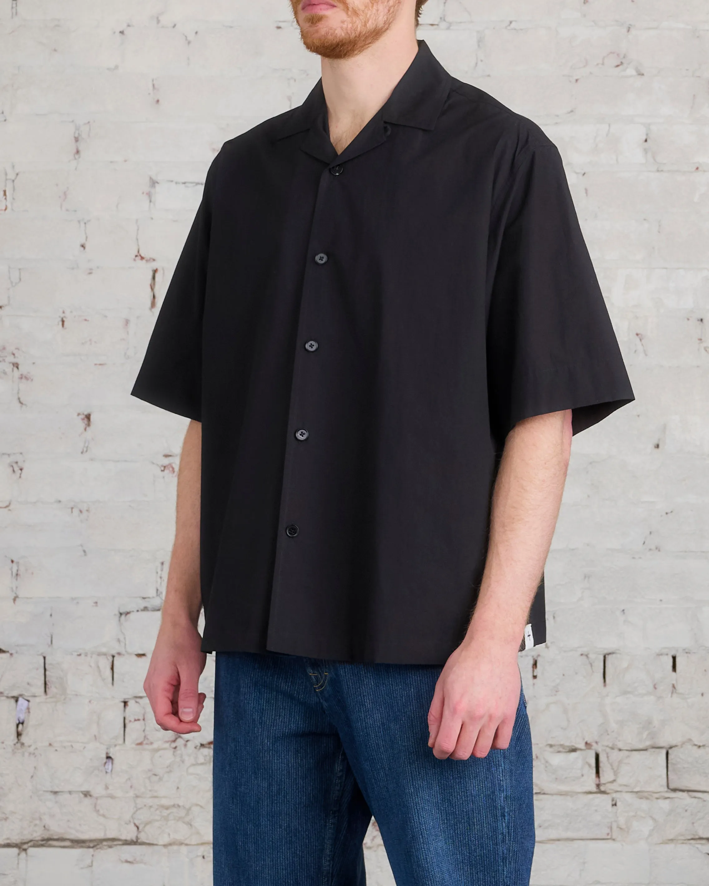 Jil Sander  Poplin Camp Button Shirt Black