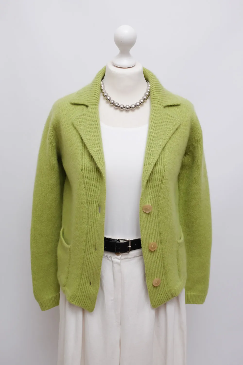 JIL SANDER PURE CASHMERE GREEN BLAZER JACKET