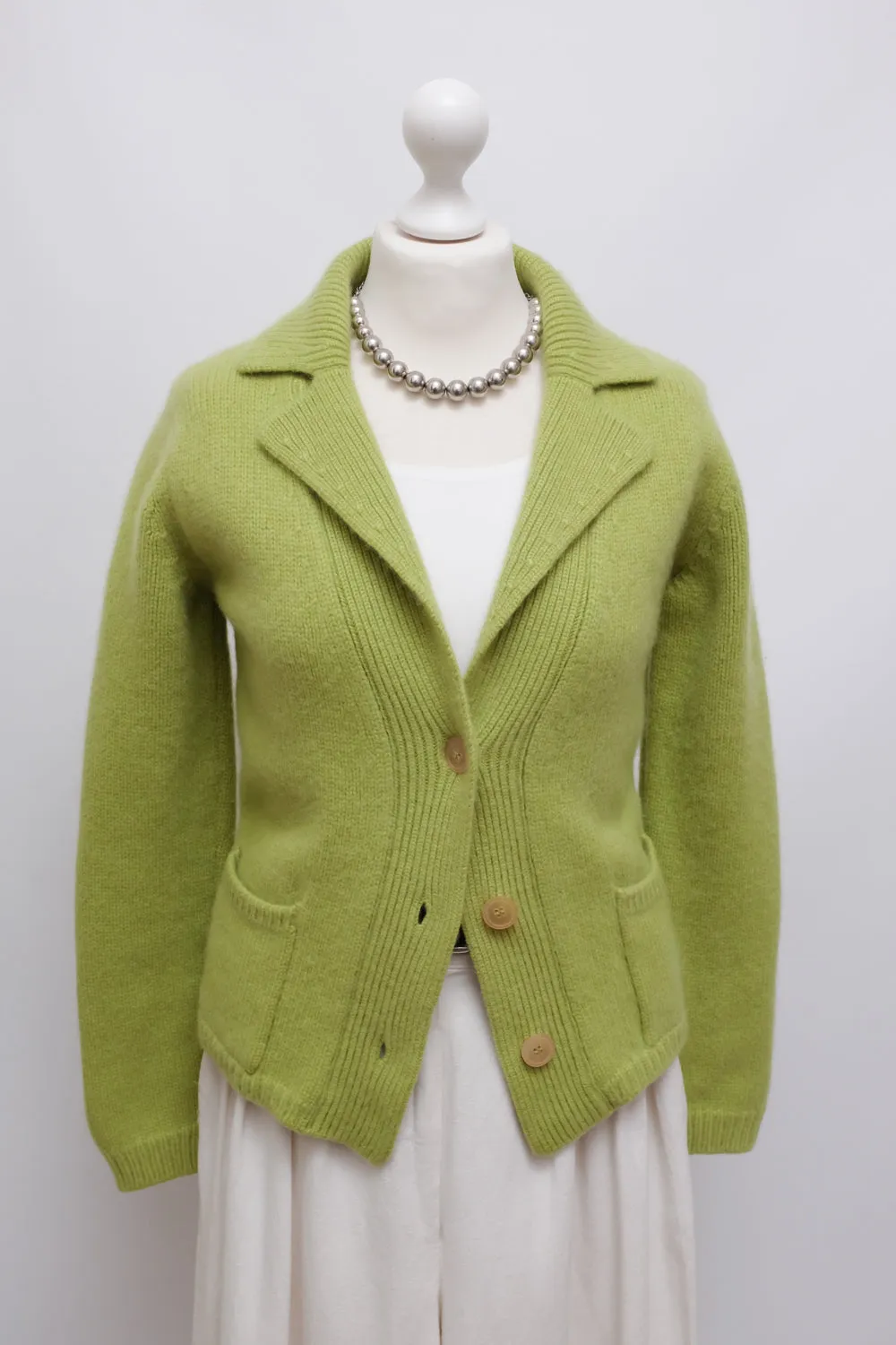 JIL SANDER PURE CASHMERE GREEN BLAZER JACKET