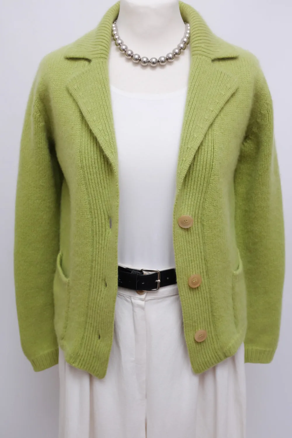 JIL SANDER PURE CASHMERE GREEN BLAZER JACKET