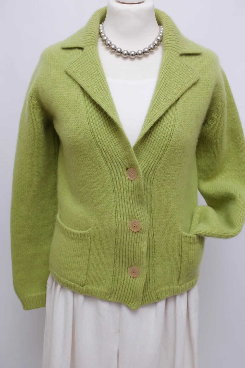 JIL SANDER PURE CASHMERE GREEN BLAZER JACKET