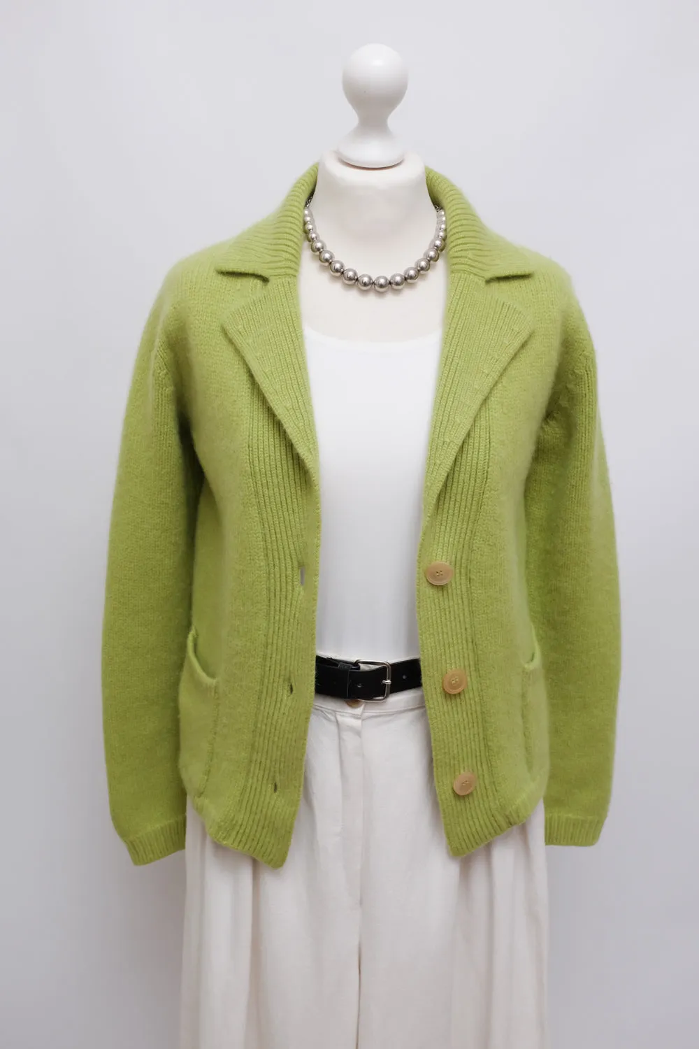 JIL SANDER PURE CASHMERE GREEN BLAZER JACKET