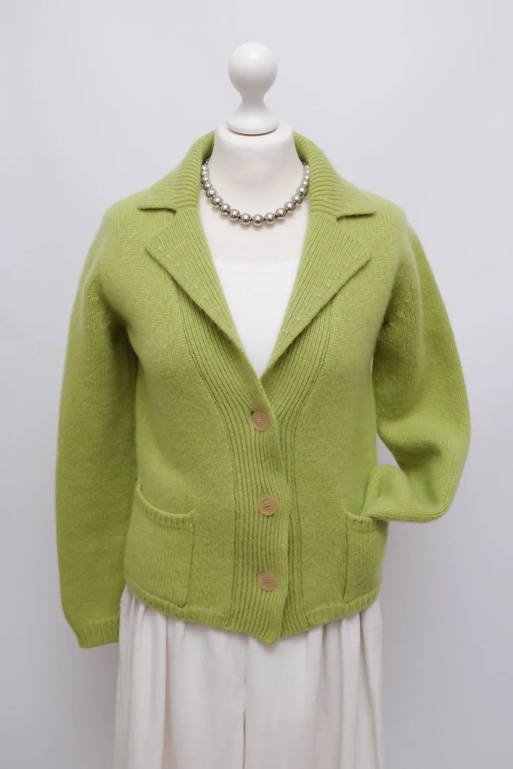 JIL SANDER PURE CASHMERE GREEN BLAZER JACKET