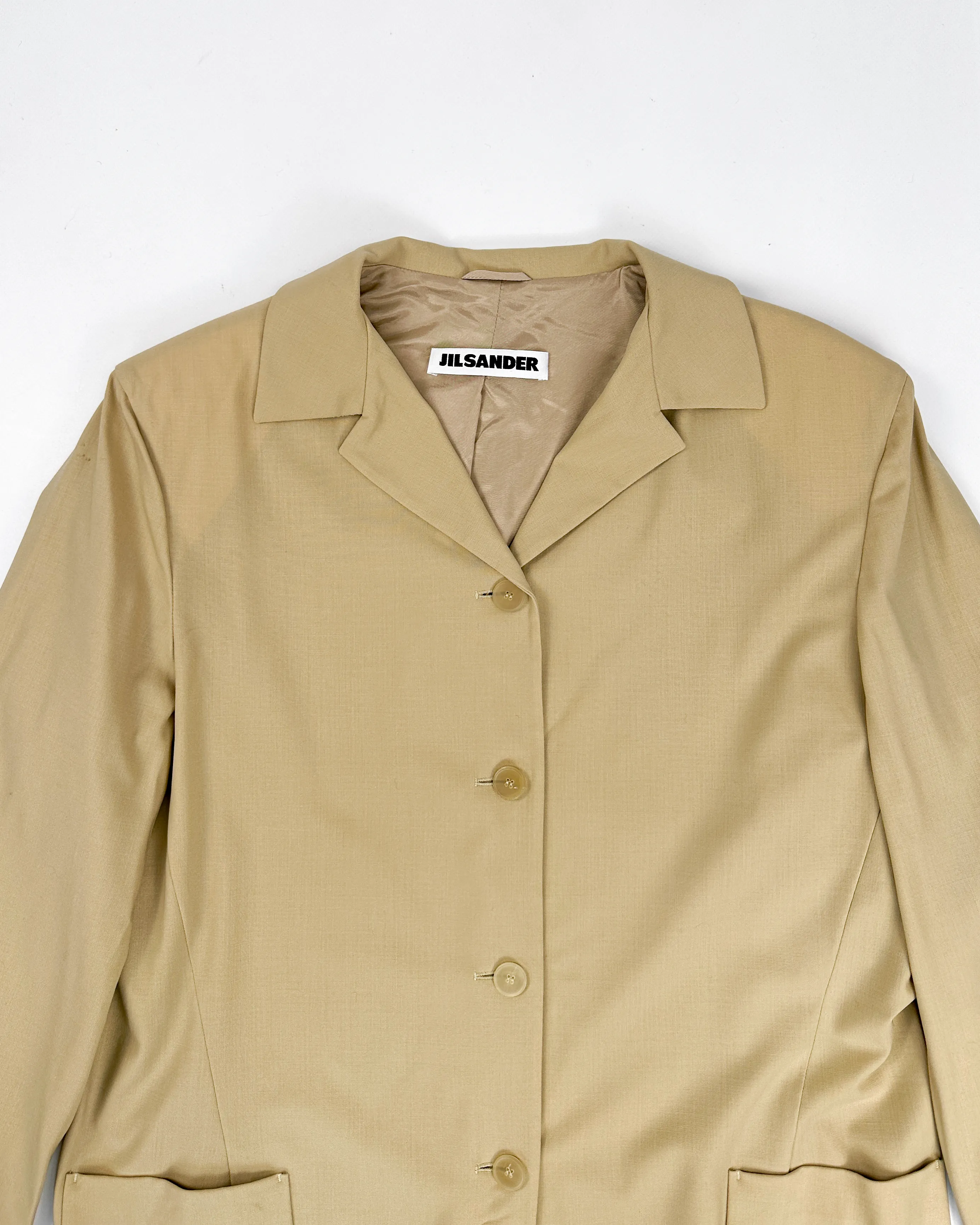 Jil Sander Thin Wool Beige Blazer 1990's