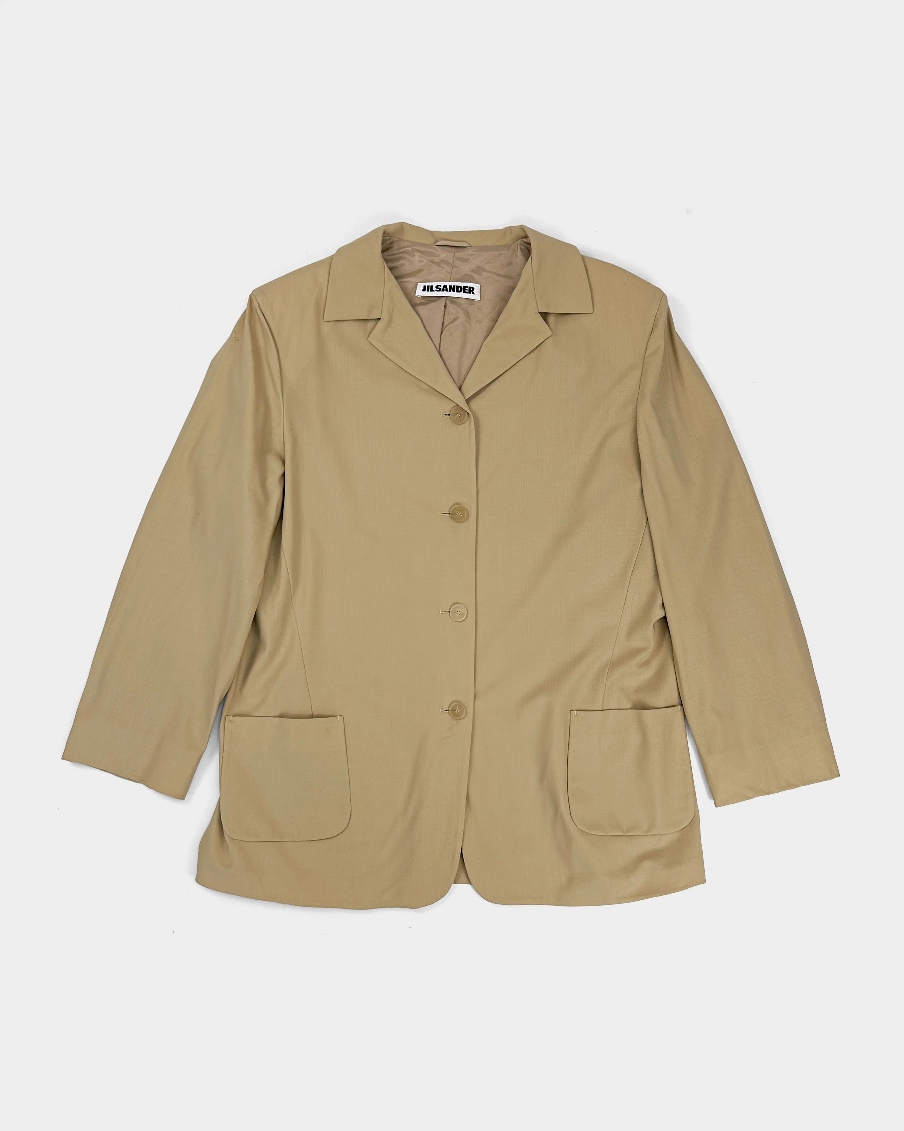 Jil Sander Thin Wool Beige Blazer 1990's