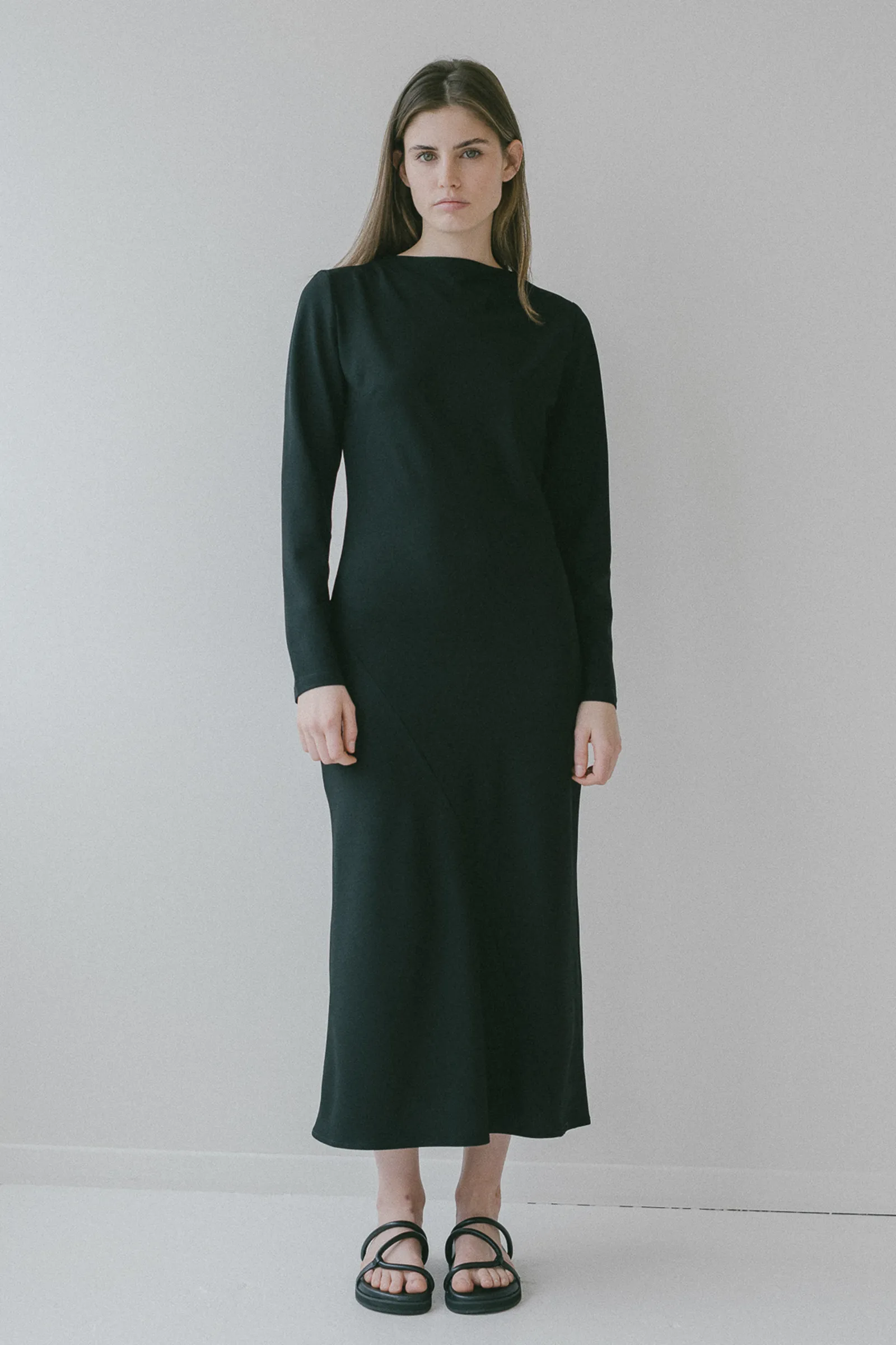 Kirby Long Sleeve Dress in Black