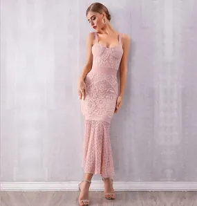 Lace Bandage Elegant Celebrity Runway Dress