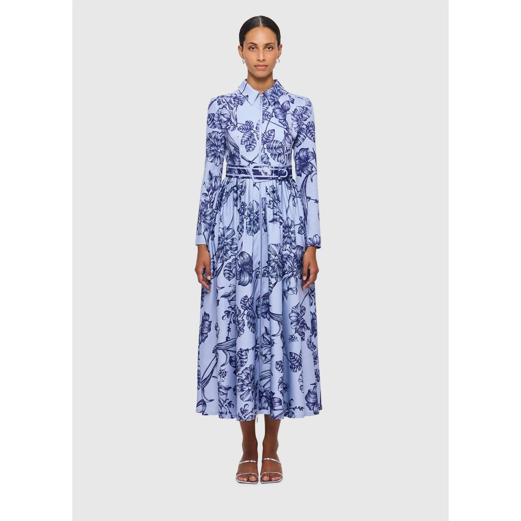 Leo Lin Renee Midi Dress - Harmony Print in Hyacinth