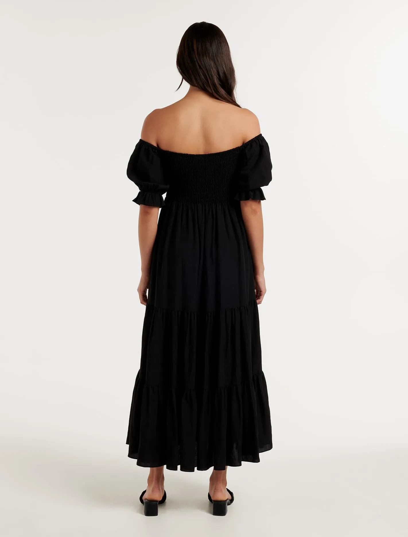 Luna Shirred Bodice Midi Dress